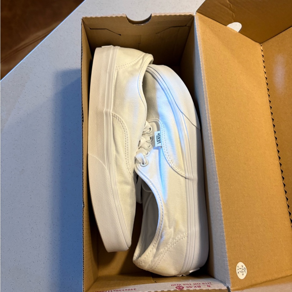 Vans White Canvas Sneakers - Women’s Size 9